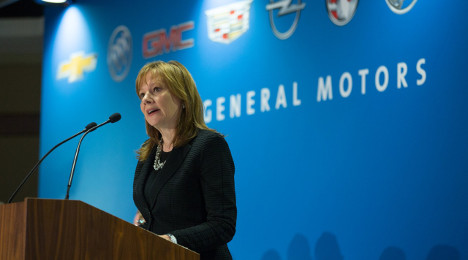 mary barra at shareholder meeting