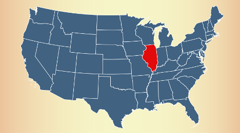 Illinois highlighted on map