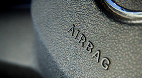 airbag closeup steering wheel