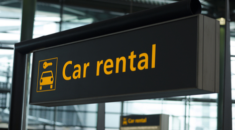 car rental sign