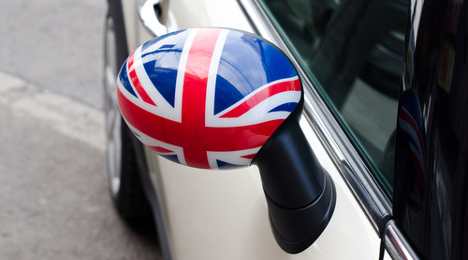 British flag mirror cap