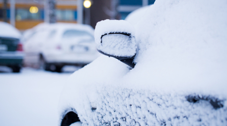 snowy car