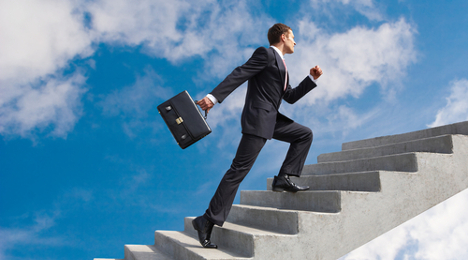 businessman going up stairs