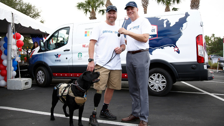 U_S_Army_Veteran_Major_Peter_Way_receives_the_keys_to_his_new_van_from_TrueCar_CEO_Chip_Perry