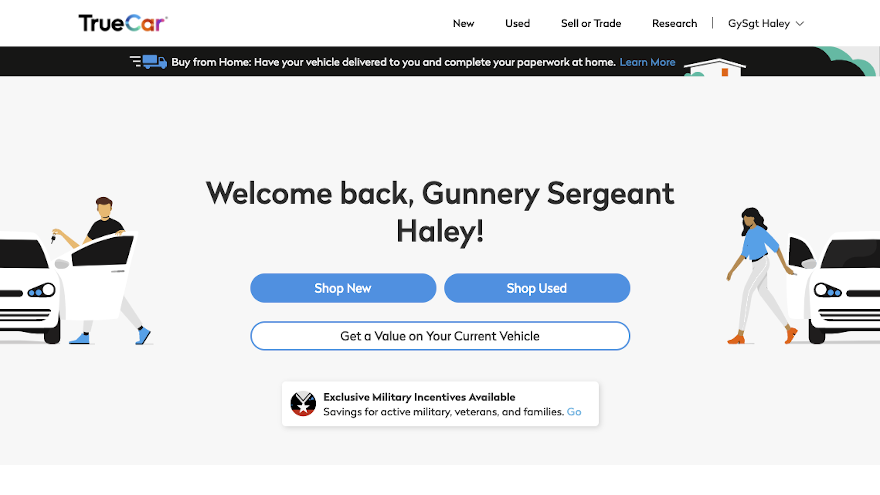 TrueCar Homepage Placement_TC Military