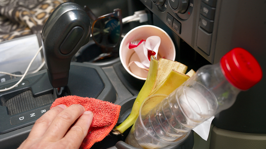 dirty car interior